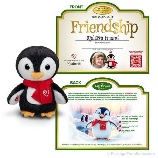 Baby Penguin Plush w/ Certificate of Friendship *