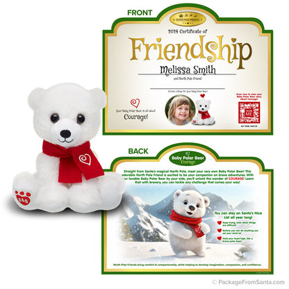 Baby Polar Bear Plush w/ Certificate of Friendship