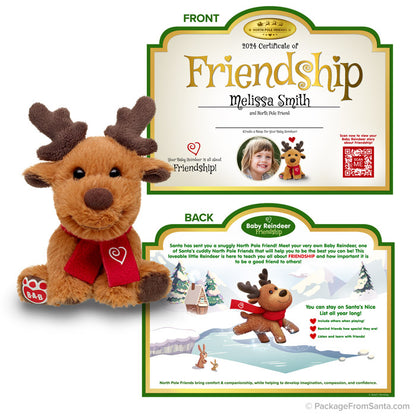 Baby Reindeer Plush w/ Certificate of Friendship