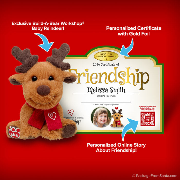 Baby Reindeer Plush w/ Certificate of Friendship