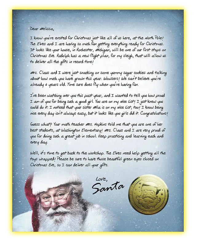 Personalize Your Child’s Santa Letter